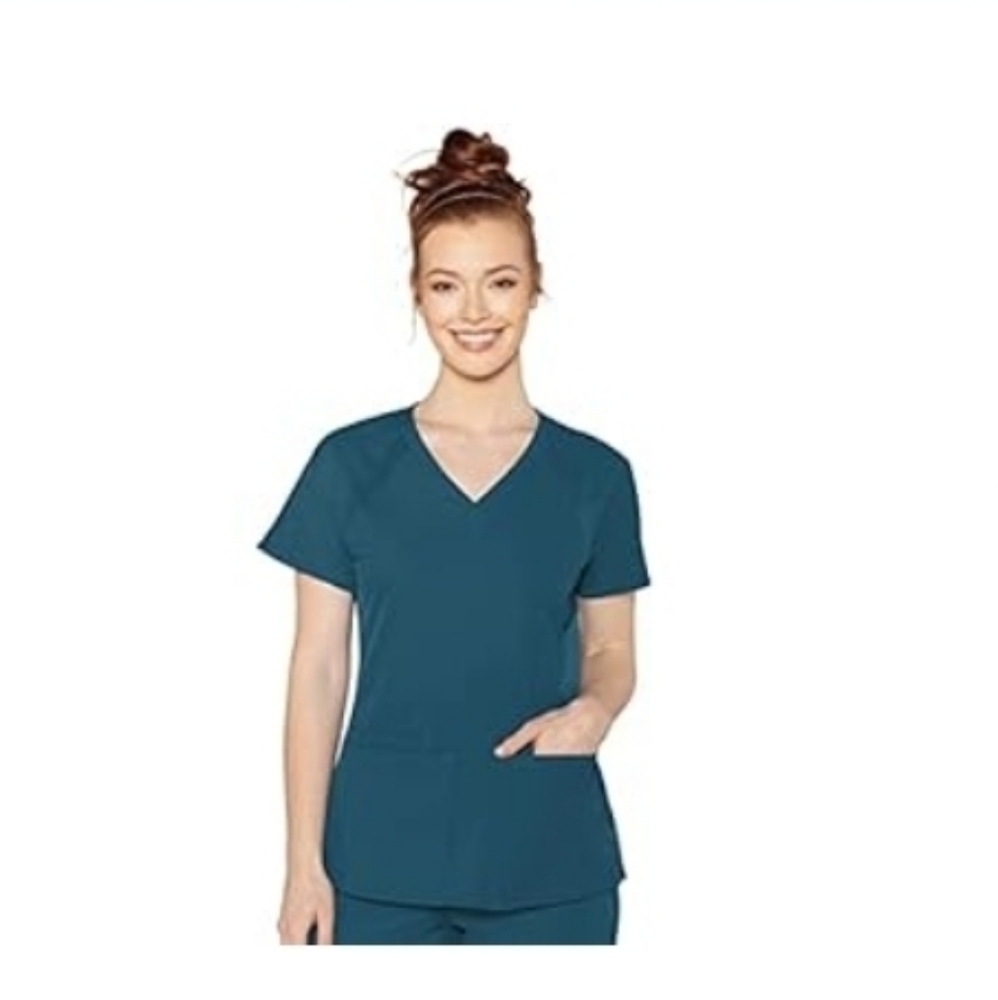 Teal V-Neck Women's Top